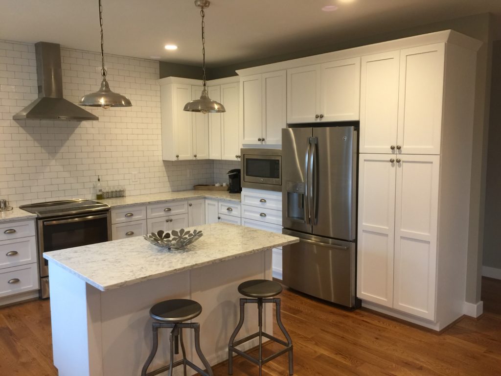 White Shaker kitchen fridge side